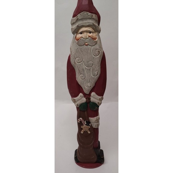 20" Wood Santa & Mrs Claus Pier 1 Christmas - Picture 6 of 9